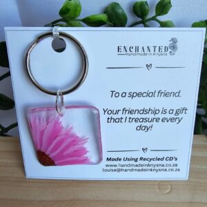 Keyring - Flower in shades of pink