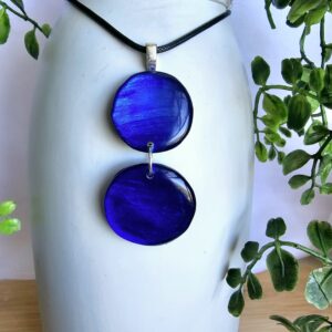 N16  - Blue shimmer double pendant