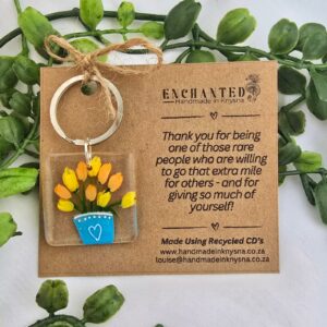 KR03 - Keyring - Pot of Flowers