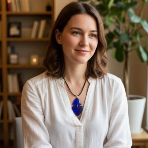 Handcrafted Deep Blue Recycled CD Pendant