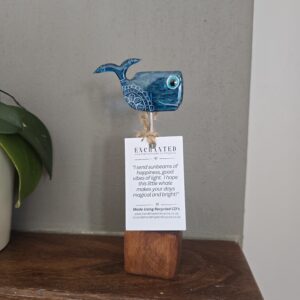 BLUE WHALE MADE OUT OF RECYCLED CD